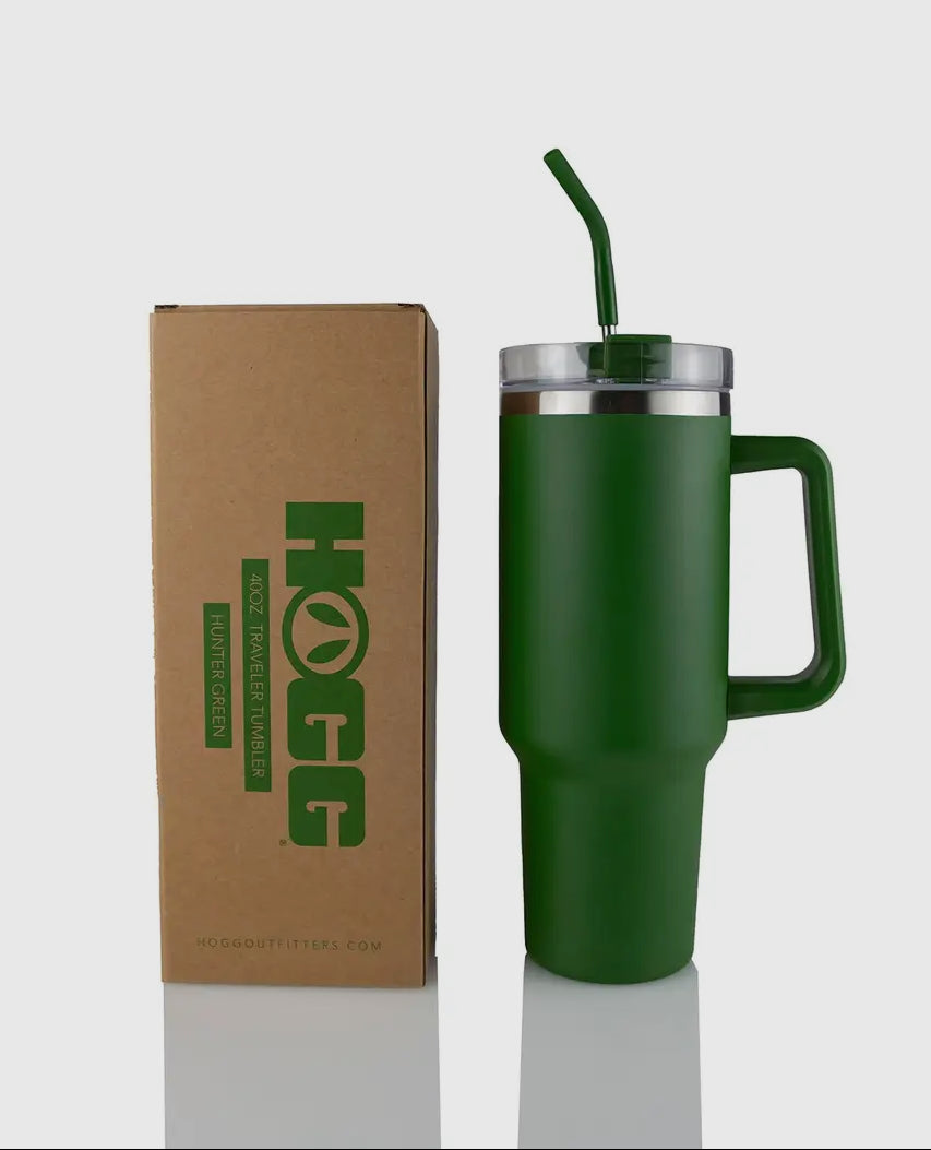 40 oz Powder Coated Tumbler with Straw