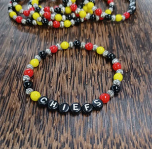 Kansas City Chiefs Beaded Bracelet