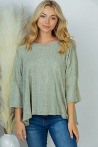 Sage 3/4 Sleeve Knit Top