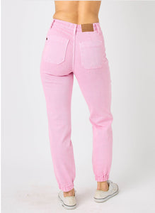 Judy Blue Lt. Pink Denim Joggers