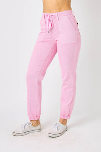 Judy Blue Lt. Pink Denim Joggers