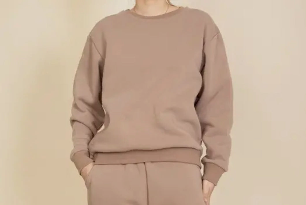 Taupe Fleece Sweatshirt