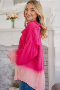 Pink Ombre Knit Shacket