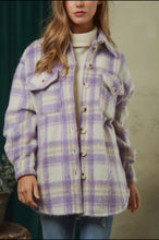 Load image into Gallery viewer, Plus Lilac Plaid Shacket
