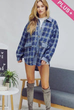 Load image into Gallery viewer, Blue Plaid Button Down Jacket
