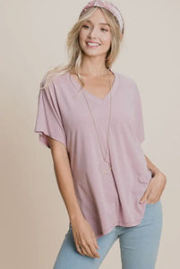 Mauve V-Neck Top