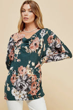 Load image into Gallery viewer, Teal Floral Scoop Neck Top
