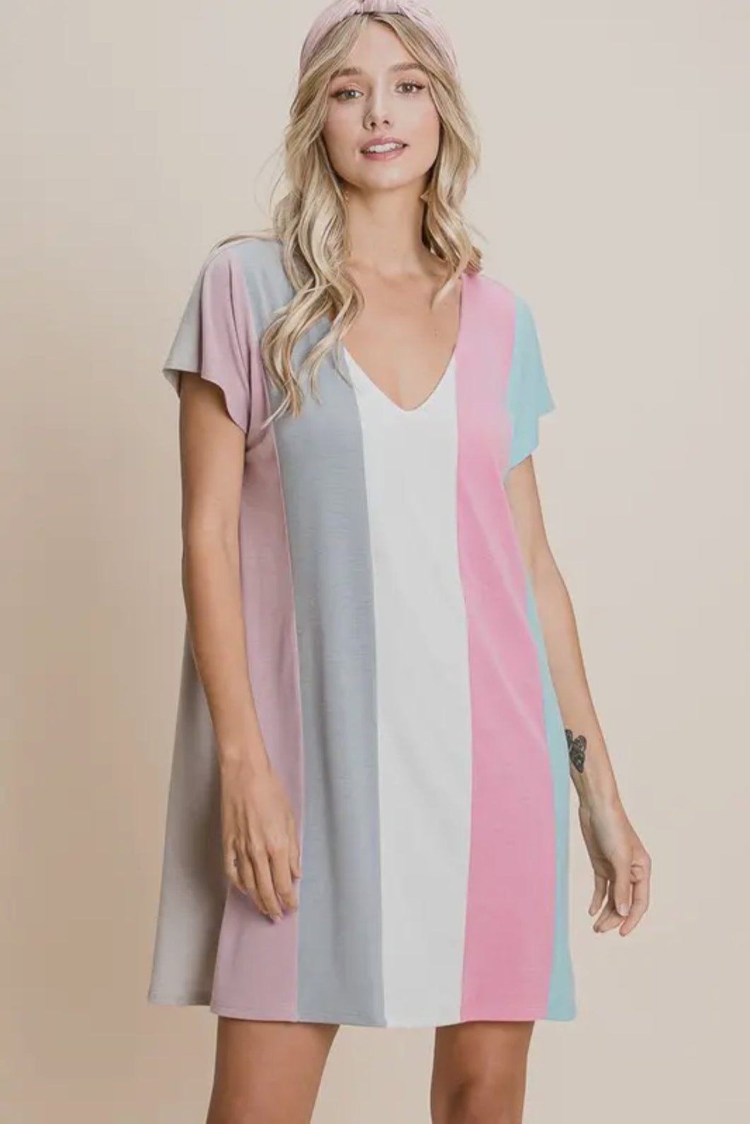 Color Block Stripe Dress