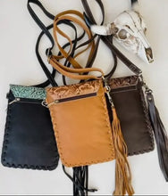 Load image into Gallery viewer, Genuine Leather &amp; Hair On Phone Crossbody
