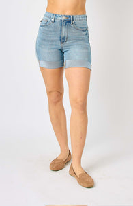 Judy Blue High Waist Tummy Control Cuffed Shorts