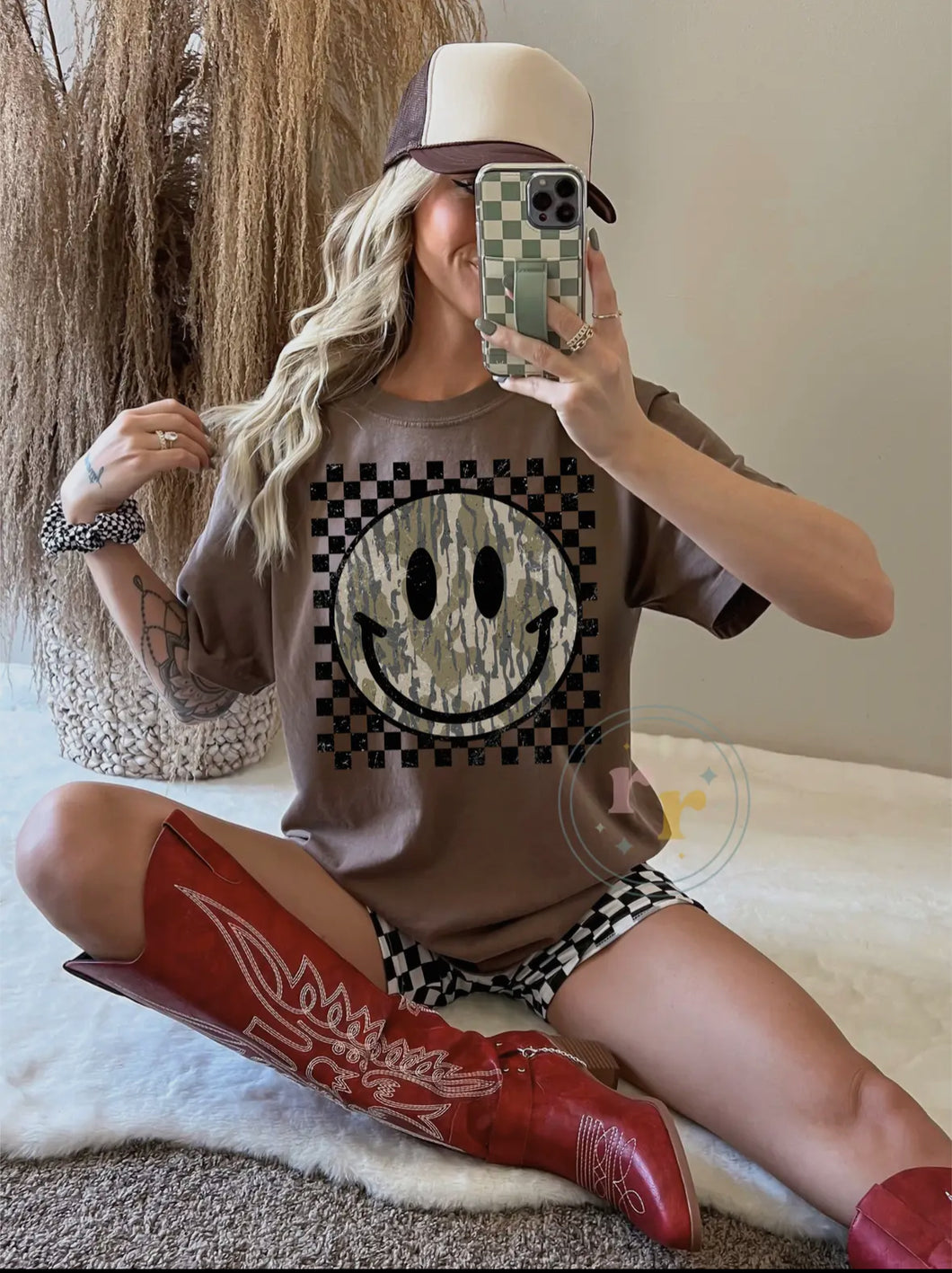 Camo Smiley Face T-Shirt