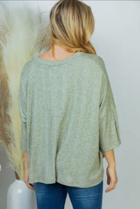 Sage 3/4 Sleeve Knit Top