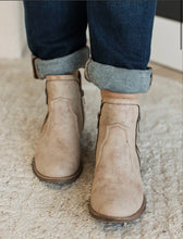 Load image into Gallery viewer, Evie Nude Distressed Leather Booties
