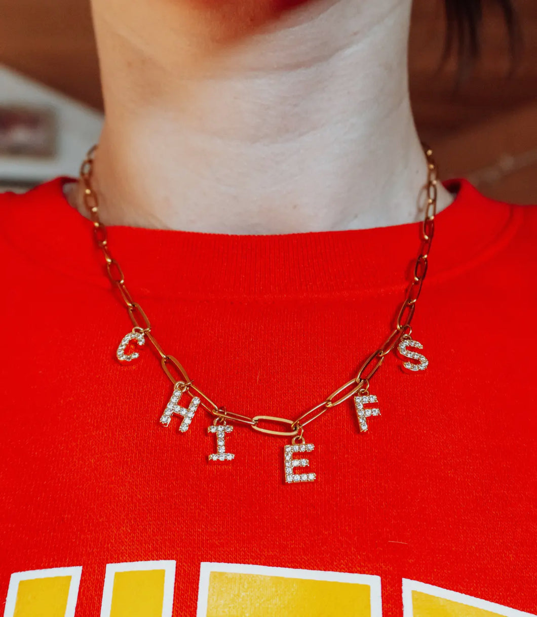 KC Chiefs Charm Necklace