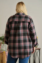 Load image into Gallery viewer, Plus Pink Plaid Flannel Shirt
