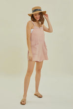 Load image into Gallery viewer, Rose Overall Style Gauze Romper
