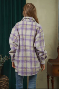 Plus Lilac Plaid Shacket