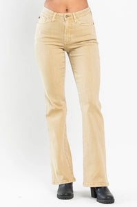 Judy Blue Mid Rise Khaki Slim Boot Cut Jeans