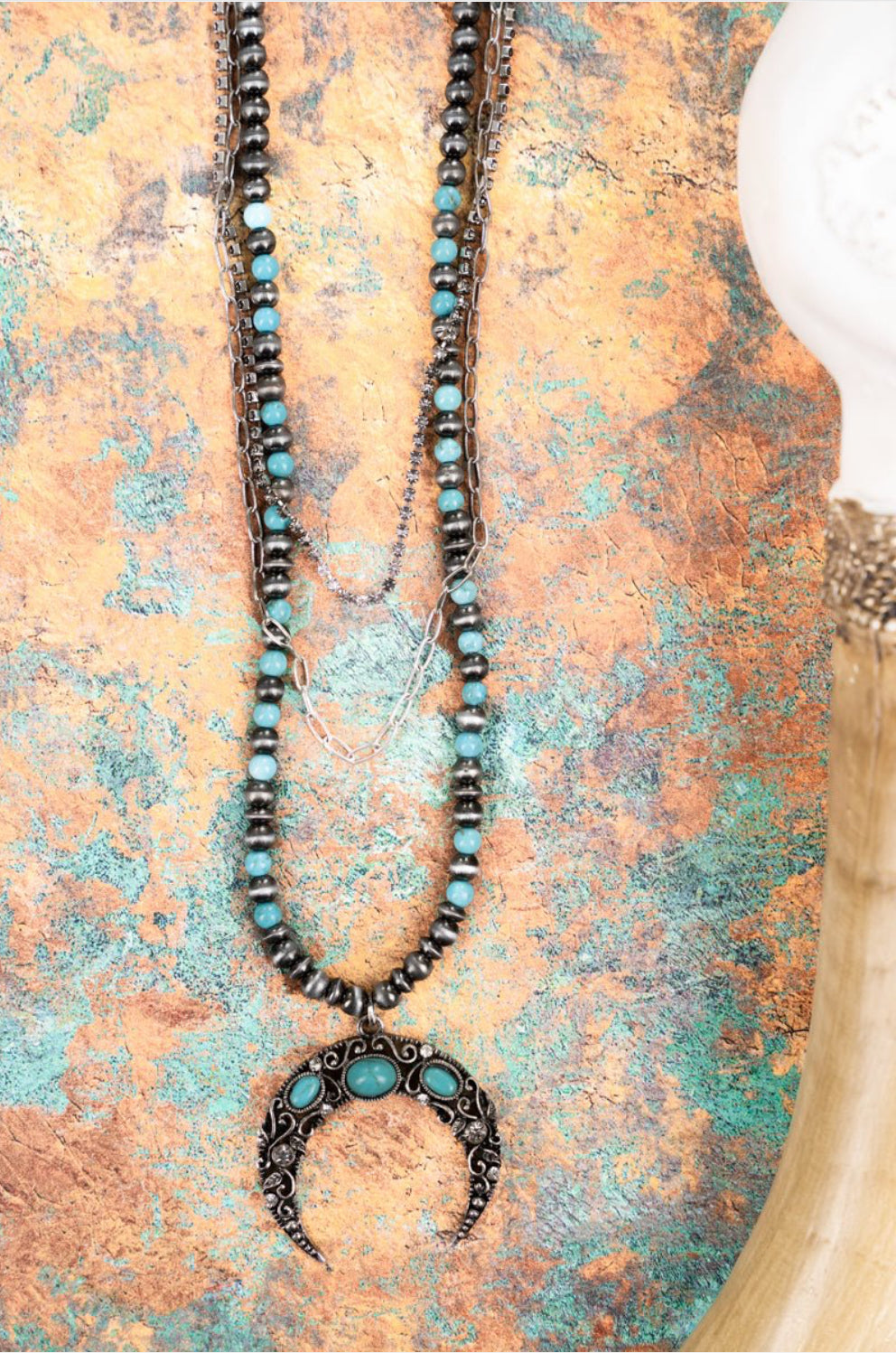 Turquoise Crawford Creek Layered Naja Necklace