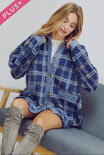 Load image into Gallery viewer, Blue Plaid Button Down Jacket
