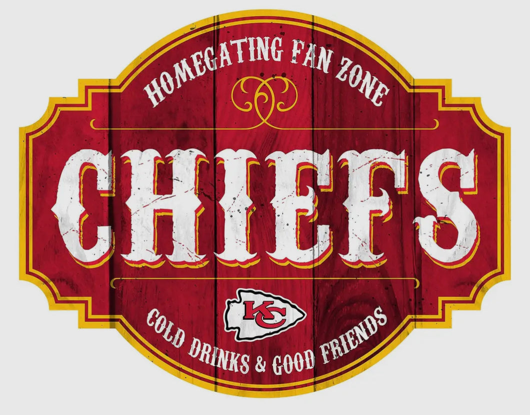 NFL Licensed KC Chiefs Wood Signs