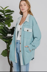 Teal Knit Shacket