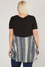 Load image into Gallery viewer, Black/Plaid Hi-Low Top
