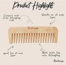Load image into Gallery viewer, Bamboo Switch Wide Tooth Comb
