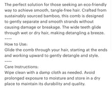 Load image into Gallery viewer, Bamboo Switch Wide Tooth Comb

