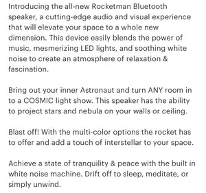 Rocket Man Bluetooth Speaker and Galaxy Projector