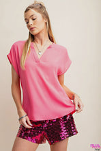 Load image into Gallery viewer, Kori Pink V-Neck Blouse
