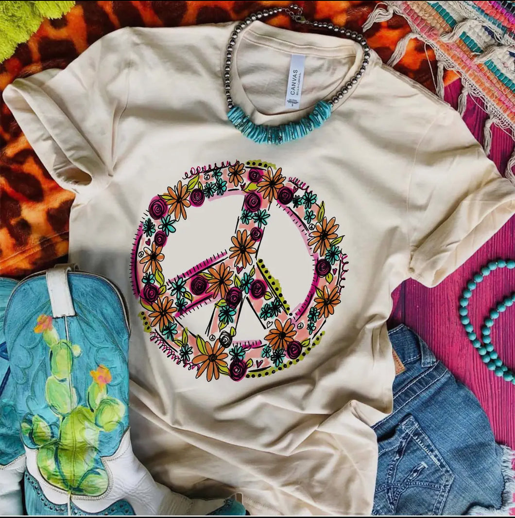 Floral Peace Sign T-Shirt