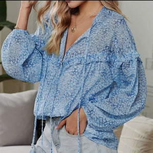 Boho Ruffled Tunic Top