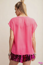 Load image into Gallery viewer, Kori Pink V-Neck Blouse
