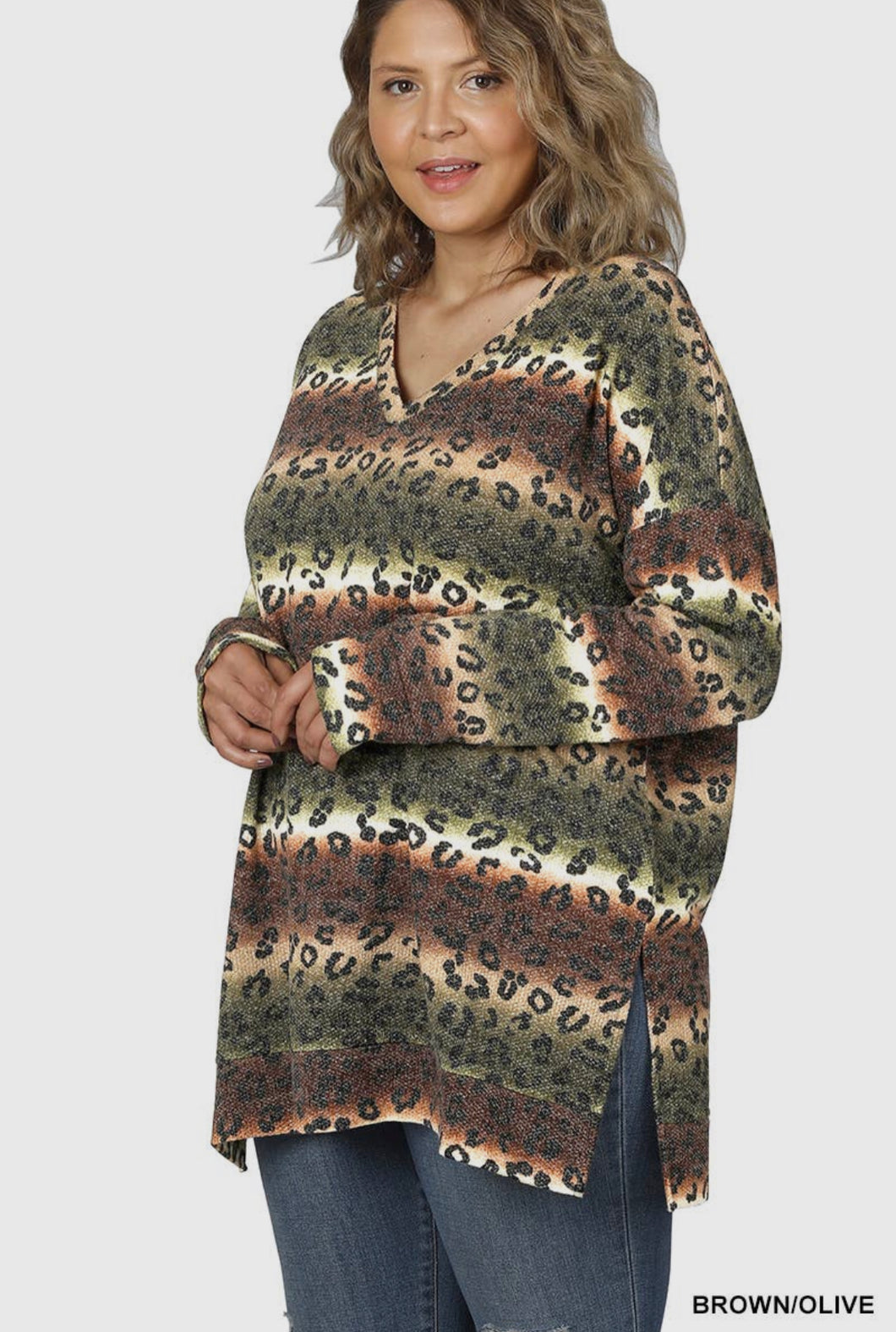 Brown/Olive Leopard Tunic