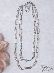 Don’t Call me Honey Silver with Turquoise Beads Necklace